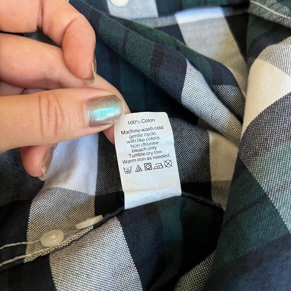 J. Crew Men's Green Plaid Slim Fit Button Down Oxford Long Sleeve Size Medium - Picture 7 of 10